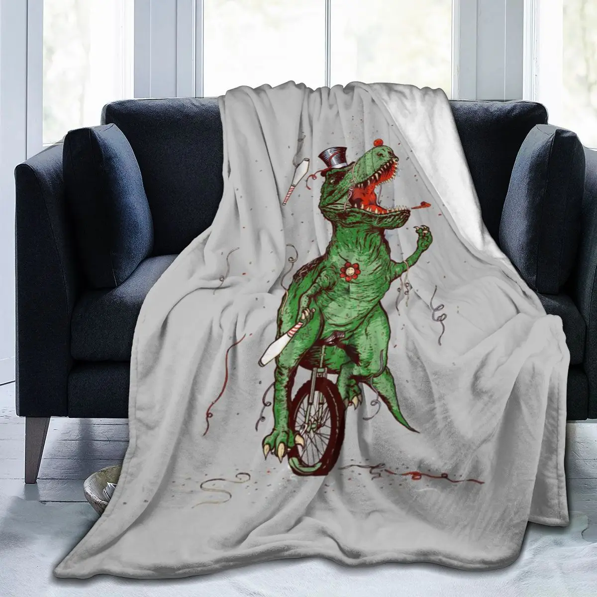 

New animal Dinosaur 3D printing printed blanket bedspread blanket retro bedding square picnic wool soft blanket