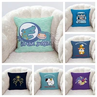nordic ins cartoon plush pillowcase living room sofa seat cushion cover office lumbar cushion cover customizable