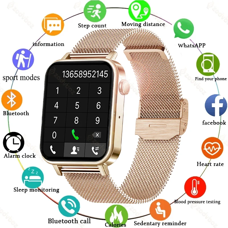 

2021 New Ladies Smart Watch Men Full Touch Bluetooth Call Heart Rate Blood Oxygen Measurement Menstrual Period Reminder Watches