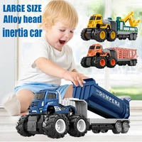 childrens toys large inertial alloy car engineering vehicle fall resistant boys domineering toys car transport truck dinosaur