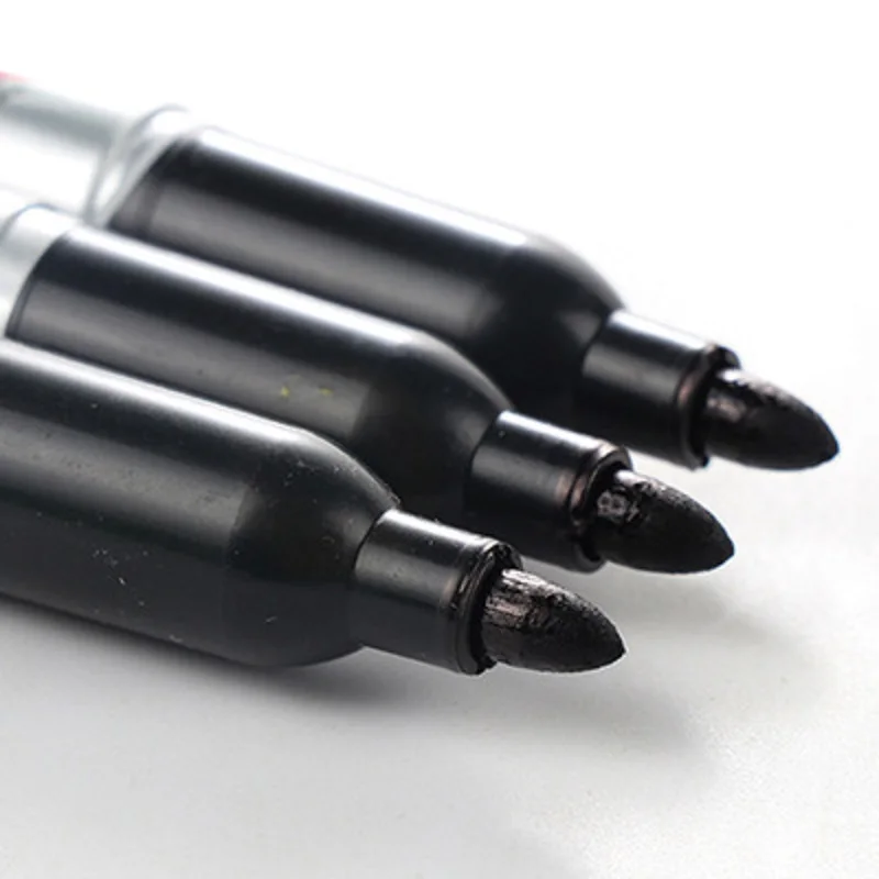 Черная Перманентная масляная маркерная ручка 3 шт./лот для бумаги металлическая