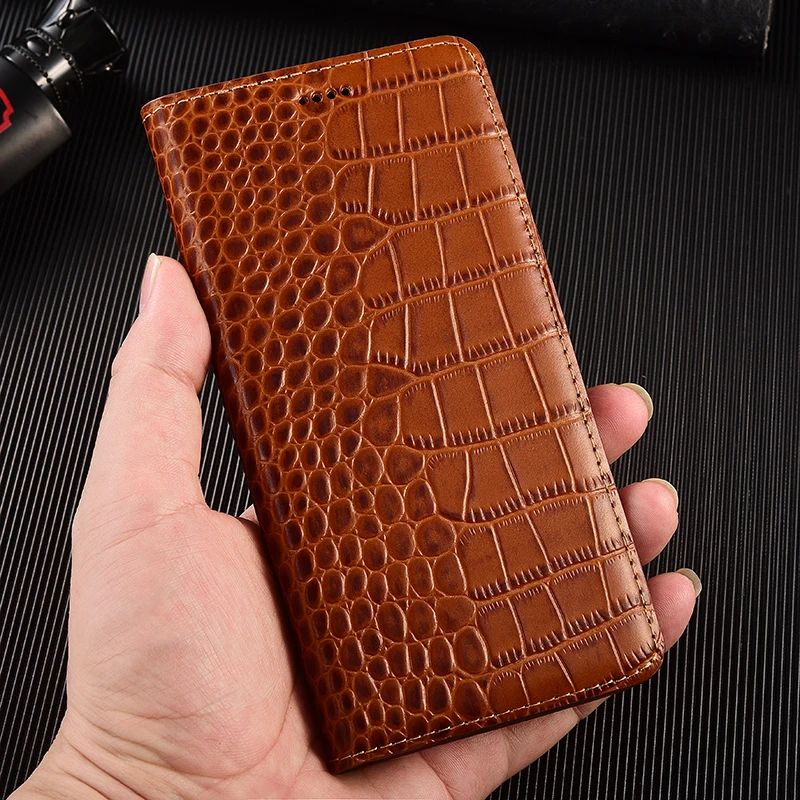 

Crocodile Wallet Genuine Leather Flip Case For LG Q6 Q7 Q8 Q60 V30 V40 V50 V50S V60 G5 G6 G7 G8 G8X G8S G9 Mini Plus ThinQ Cover