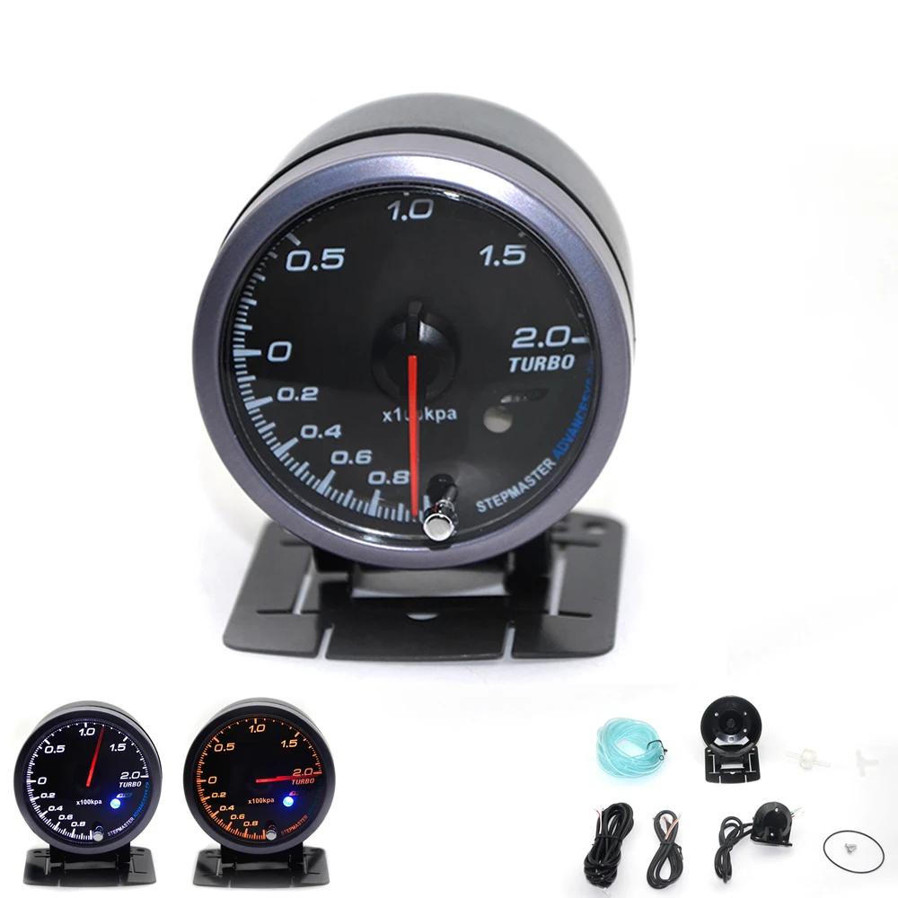 DRAGON GAUGE 60 мм 2 0 бар Boost Turbo черный цвет двойной светодиодный цветной дисплей |