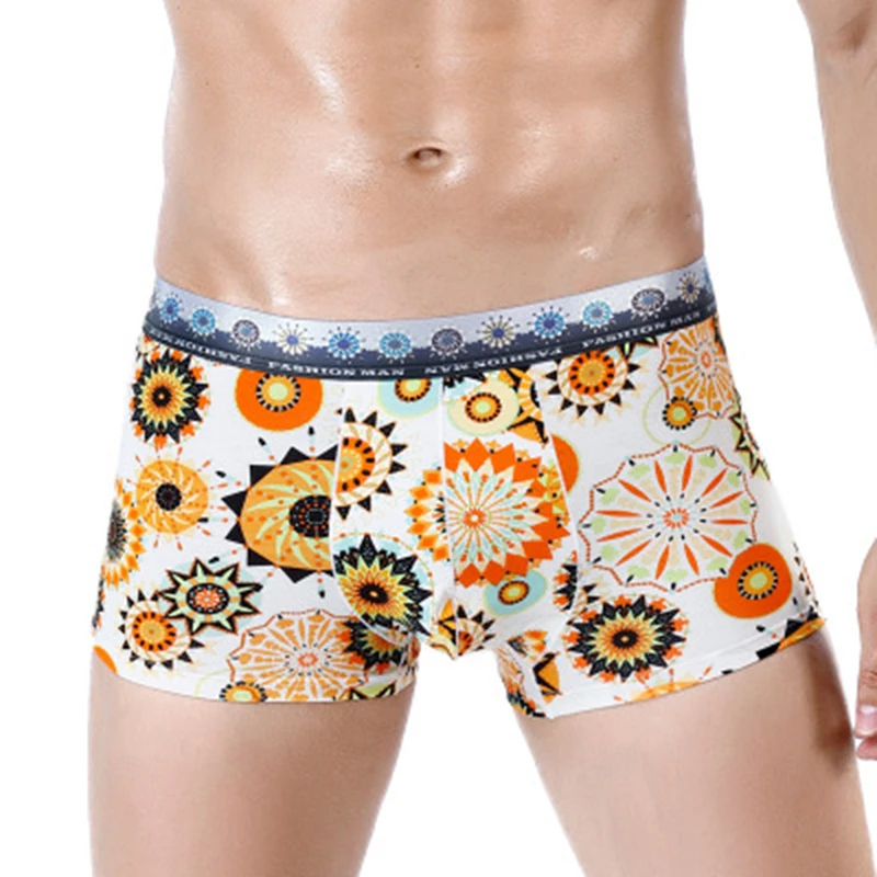 Боксеры мужские с мультяшным принтом пикантное нижнее белье удобные дышащие