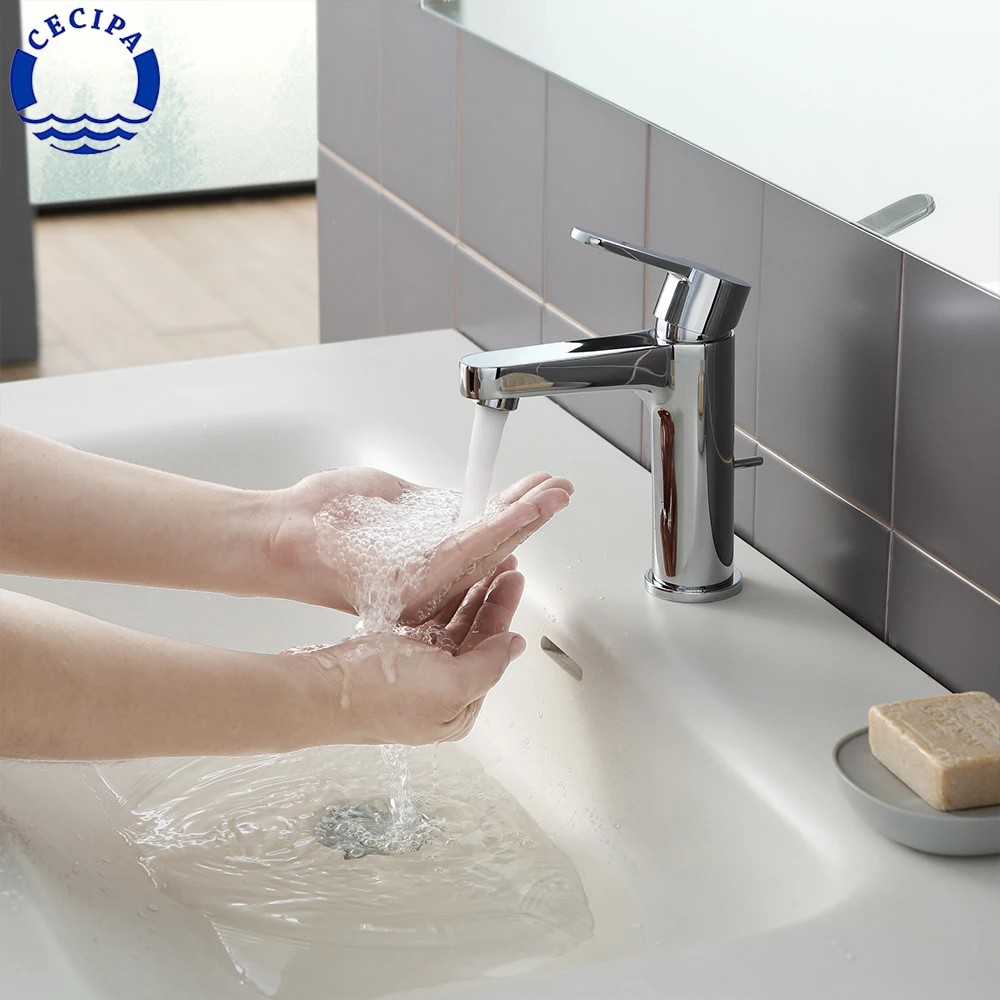 Оригинальные смесители для раковины CECIPA с дренажным стержнем хромированный
