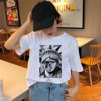 cotton tee sculpture white women t shirt new short sleeve o neck cheap tee casual clothes top female t shirtstee tops