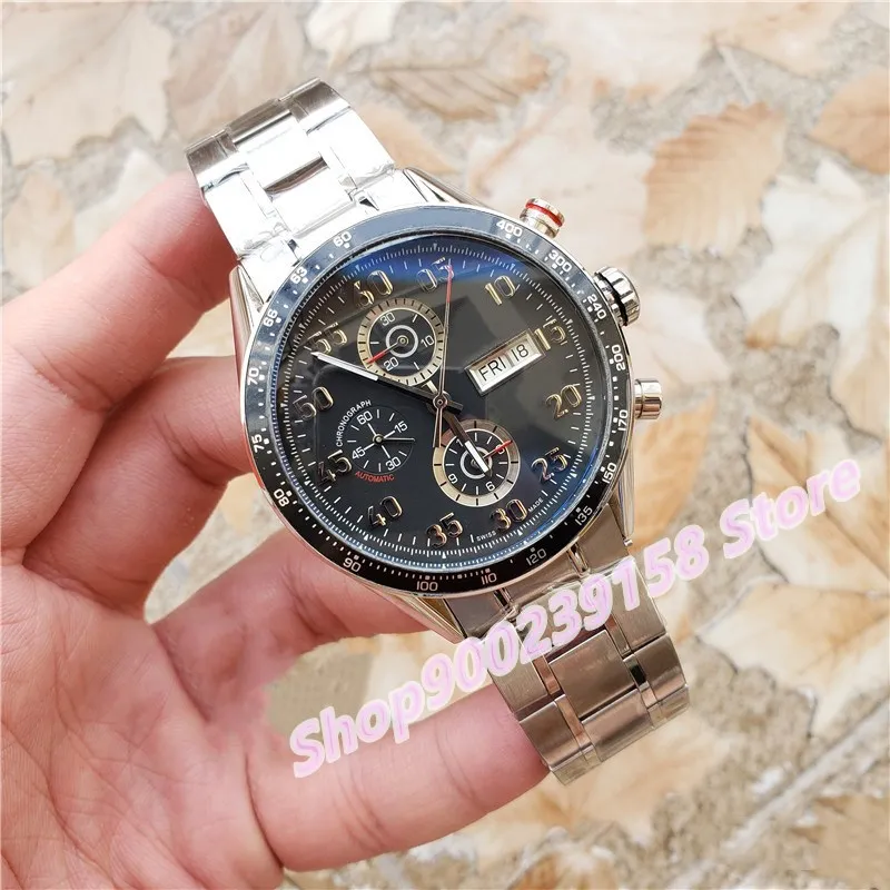 Классические автоматические механические мужские часы из нержавеющей стали с