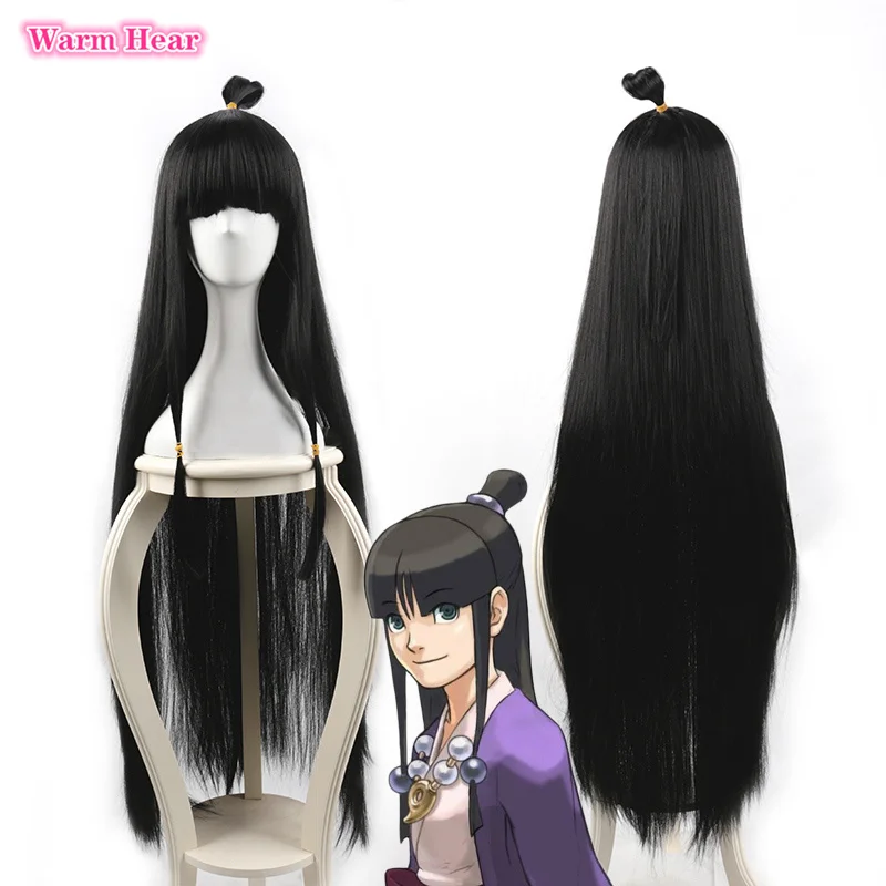 Парик для косплея Эйс атторни Майя Fey длиной 100 см черные термостойкие волосы