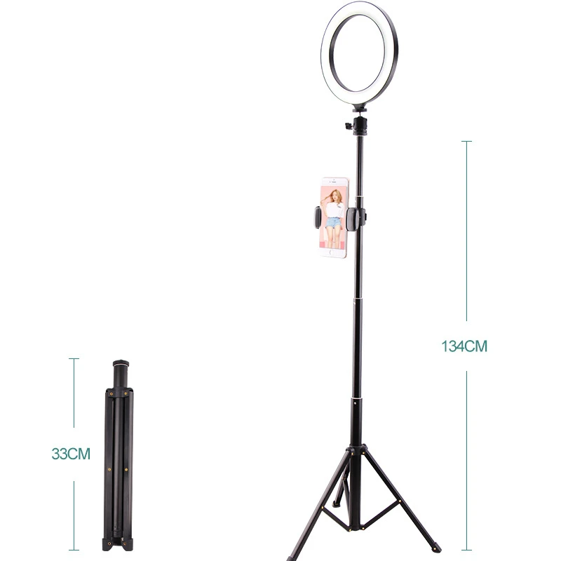 

Photography Dimmable LED Selfie Ring Light Youtube Video Live 3000-6500k Photo Studio Light With Phone Holder USB Plug Tripod