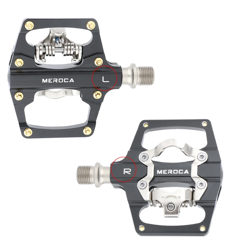 

MEROCA MTB Bike Self-Locking Pedal Flat Pedals Aluminum Alloy DU Bearing SPD Pedal Plateform Cleats Pedal Cycling Accessories