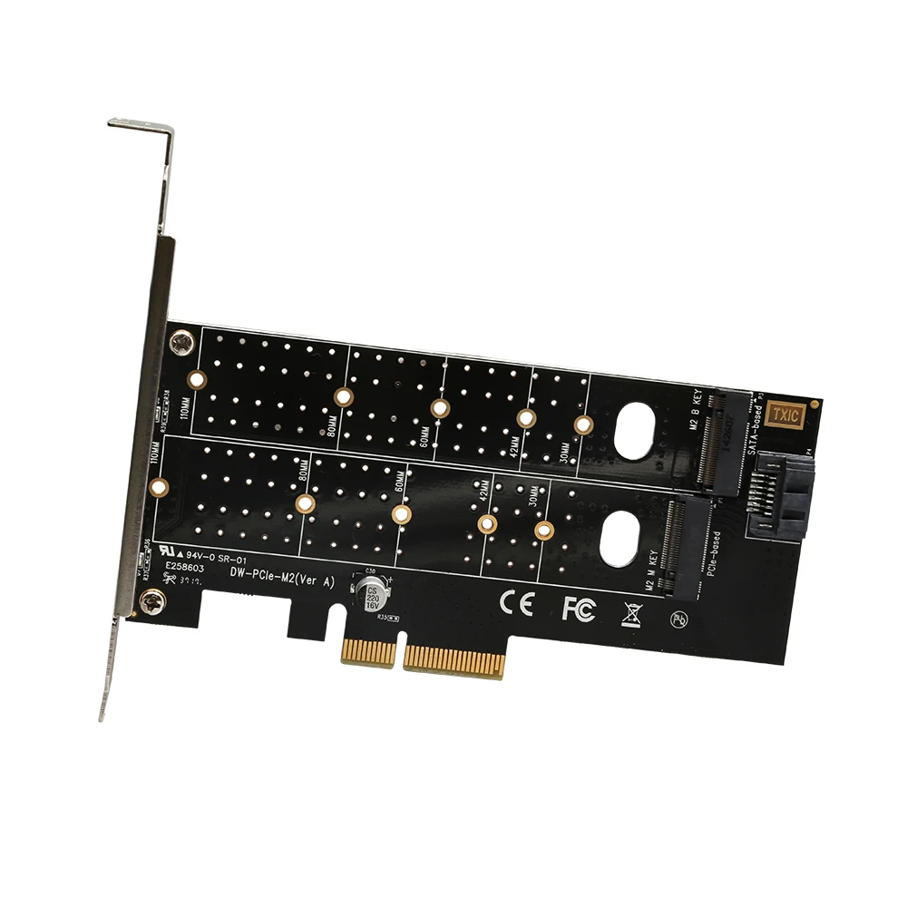 PCIE X4 карта расширения M ключ B двойной интерфейс PCIe M.2 адаптер Накопитель SSD с