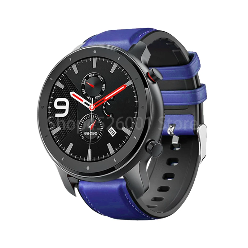 Высокое качество ТПУ+ кожаный ремешок для часов для Amazfit GTR 47 мм кожаный ремешок для Xiaomi Huami Amazfit Pace/для Amazift Stratos 2 band