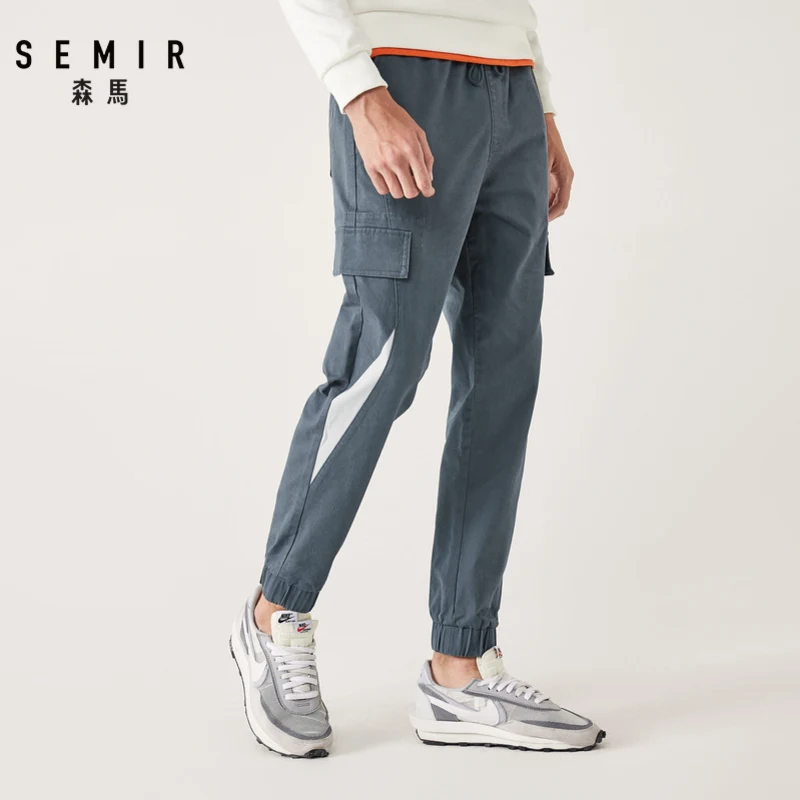 Брюки SEMIR ulzzang мужские зимние комбинезон Брендовые повседневные штаны брюки с