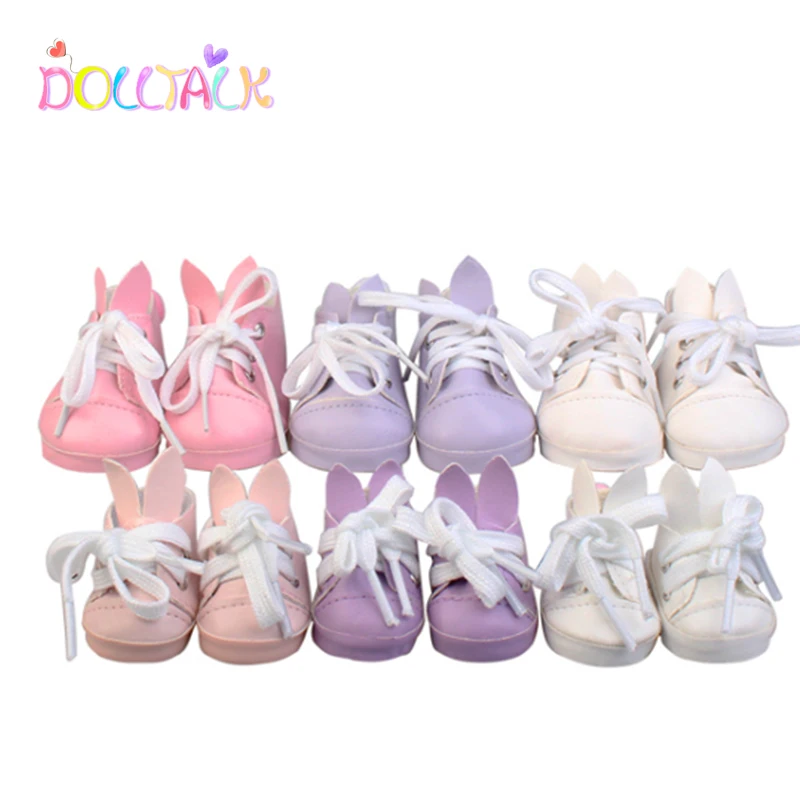

2 Styles Exo Doll Shoes 18 inch And 14 Inch Reborn Dolls Rabbit Ears Doll Shoes Wear For Russian DIY Handmade Doll Accessories