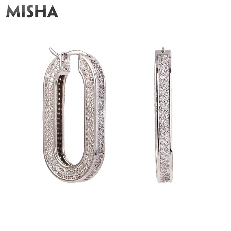 MISHA, трендовые серьги для женщин, ручная работа, имитация циркония, драгоценные камни, крюк, ювелирные серьги для девушек, подарок для девушек 02724
