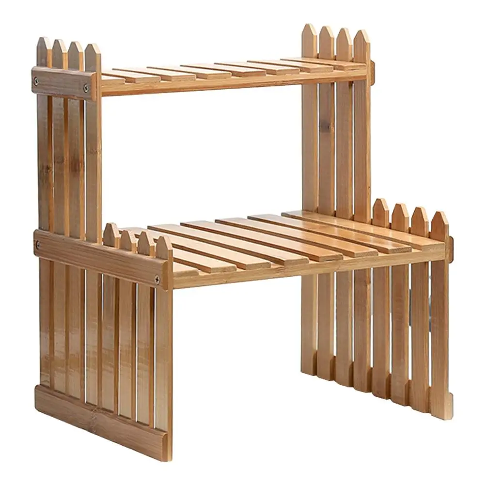 

Office Desktop Storage Rack Bamboo Flower Display Stand Plant Shelves Decorative Storage Shelf For Study