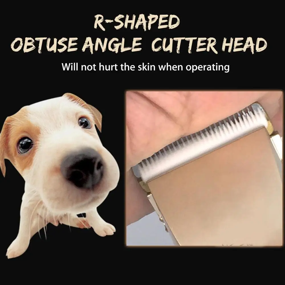 

Professional Pet Dog Hair Clipper Wireless Charging Low Noise Dog Grooming Dog Hair Trimmer Cat Electric Clipper Blade Set