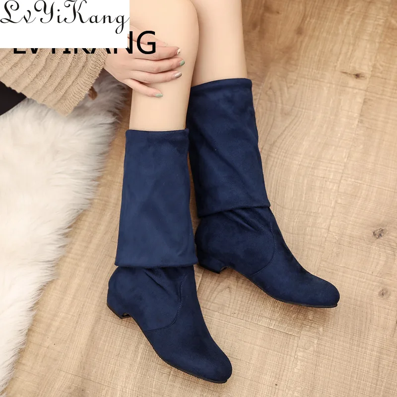 2019 ботинки с зауженным мысом пикантные сапоги высотой до бедра Замшевые