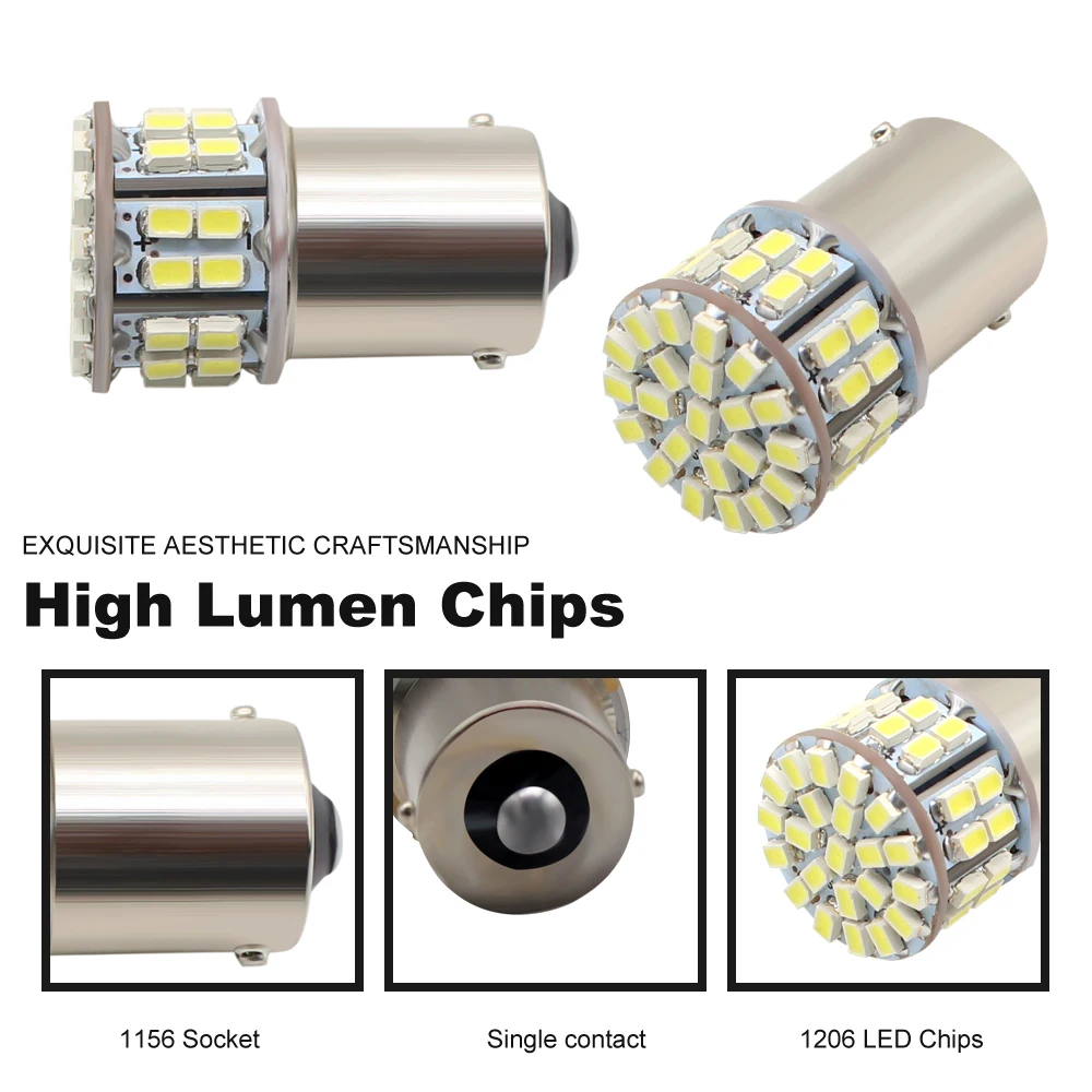 10 шт. 1156 BA15S P21W светодиодный лампы S25 3020 SMD 50 чипов белый автомобильный резервный
