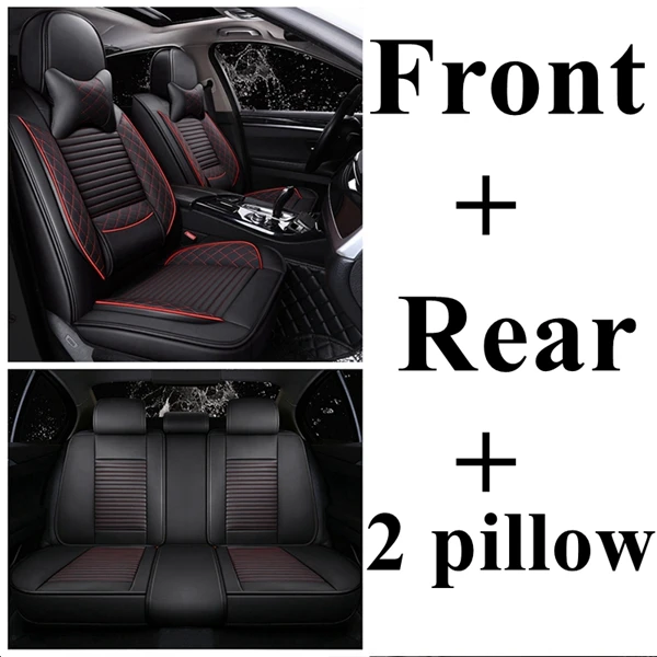 leather black red 2 Переднее и заднее сиденье для Toyota Corolla Yaris Pruis Hilux FJ Cruiser LC Prado Vios Auris Matrix Venza Zelas автомобильные аксессуары - Название цвета: leather black red 2