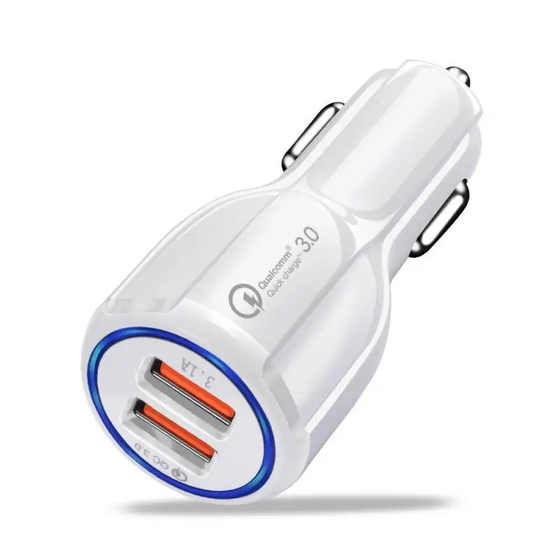 Car Charge USB QC 3.0 With LED Display Universal Mobile Phone Dual Charger Fast Charging Adapter for iPhone Huawei Nokia | Мобильные