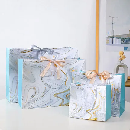 

10 шт./лот новый мрамор Носки с рисунком; Рождественский подарок сумка с ручкой бумажная хозяйственная сумка Вечерние Сумка на день рождения ...