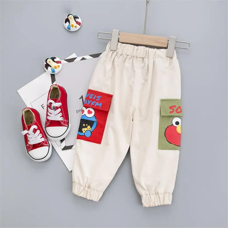 Повседневные длинные штаны для маленьких мальчиков и девочек хлопковые осенние