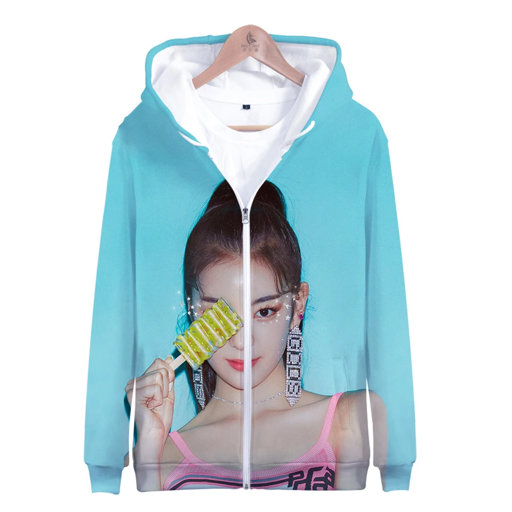 Новинка ITZY YUNA RYUJIN CHAERYEONG LIA YEJI Одежда Пальто Сезон осень-зима Толстовка на молнии с