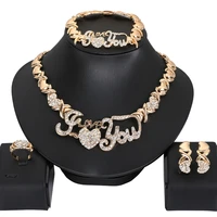 african jewelry set necklace heart gold color crystal party engagement anniversary wedding jewelry sets gifts for women