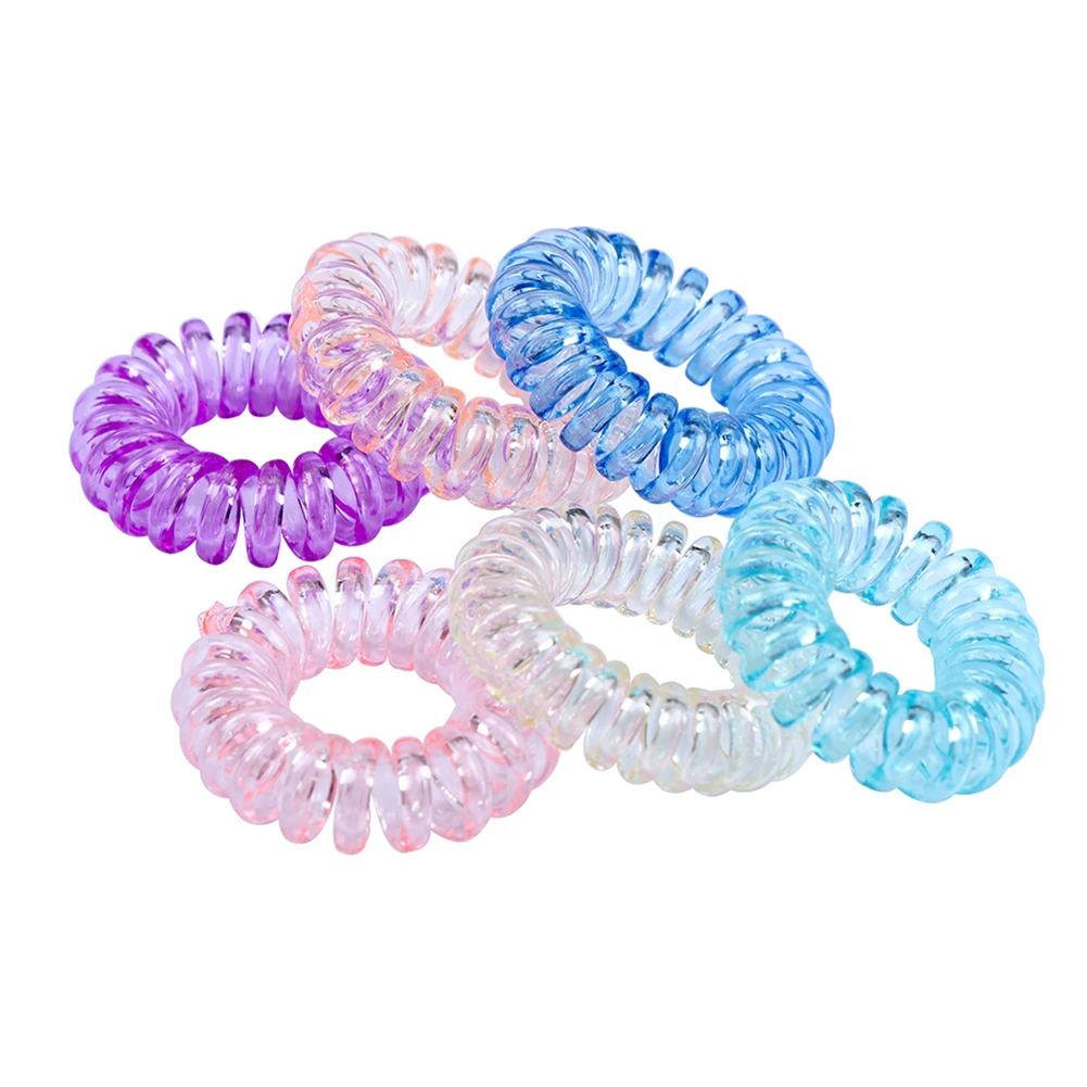 1PCS Popular Scrunchies Telephone Wire Gum For Ladies Elastic Hair Band Rope Candy Colored Bracelet Ponytail Scrunchy Girl Women images - 6