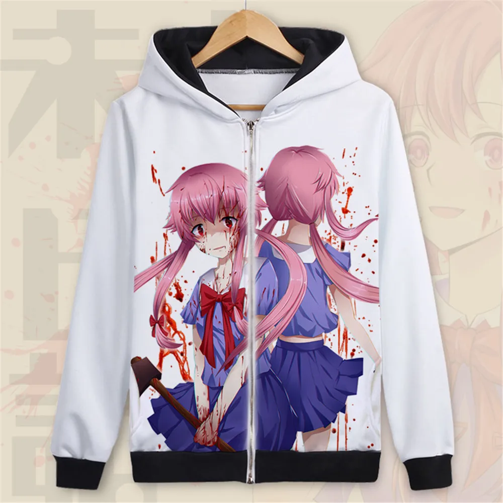 Костюм для косплея Mirai Nikki Gasai Yuno толстовки Корейская версия свободного кроя
