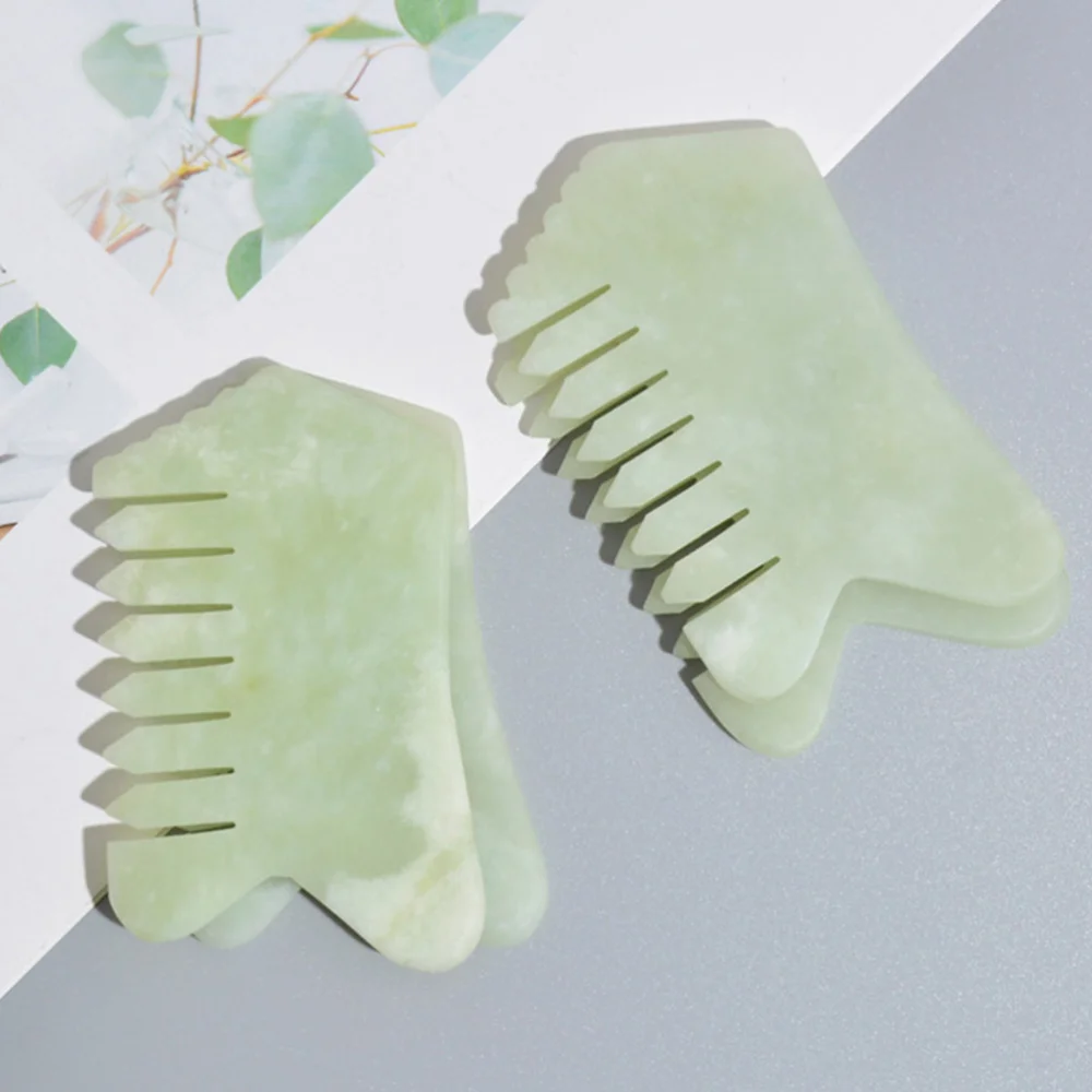 

1pc Jade Stone Comb Head Comb Scalp Massager Scraping Plate for Adults