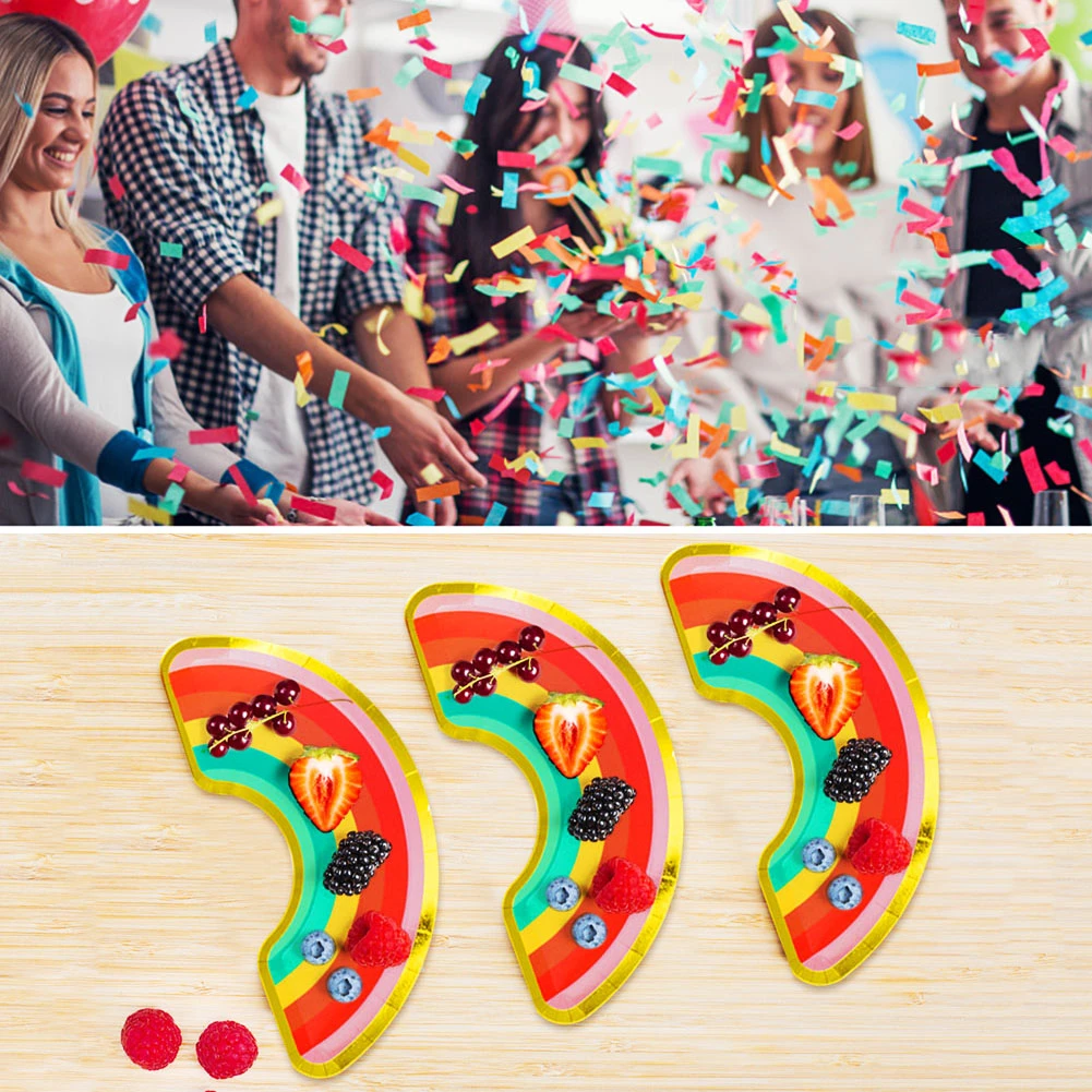 8 шт./компл. разноцветная бумага тарелки тарелка для торта одноразовые DIY домашний декор посуда День рождения Чай Вечерние свадебные принадлежности B4