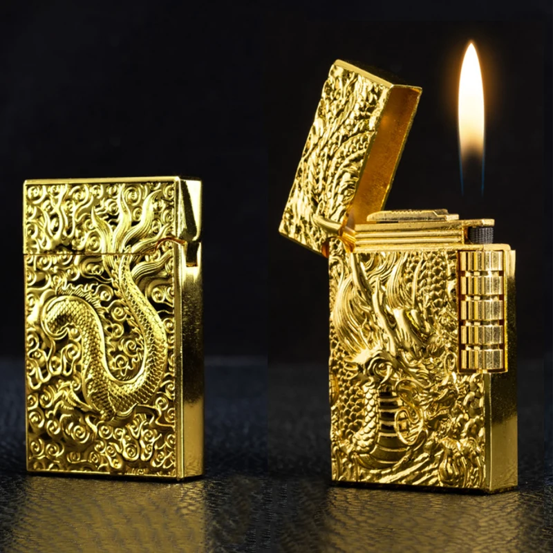 Винтажная Бутановая многоразовая газовая зажигалка классические модные