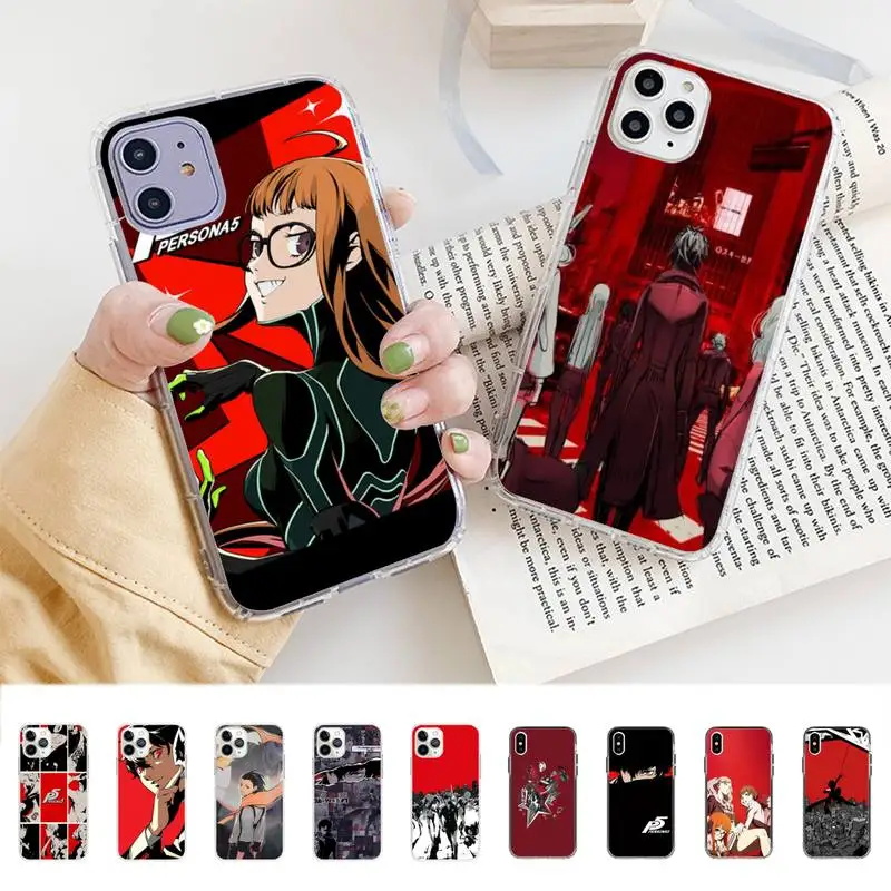 

FHNBLJ Persona 5 Phone Case for iPhone 8 7 6 6S Plus X 5S SE 2020 XR 11 12 pro XS MAX