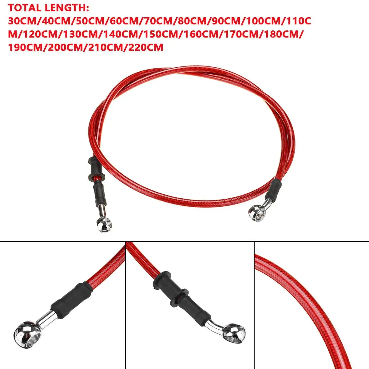 

30 см-110 см Универсальный мотоциклетный плетеный тормозной клатч, Масляный шланг, трубка, тормозной трубка, подходит для Yamaha, Suzuki, Harley