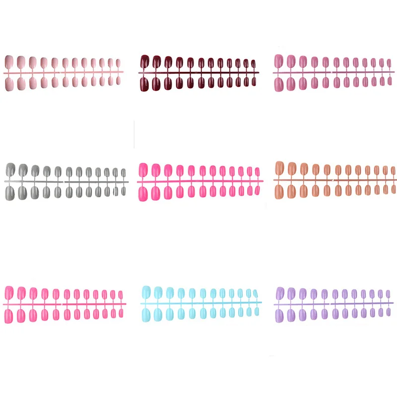 Мягкие конфетные цветные овальные накладные ногти акриловые для салонов с 2g