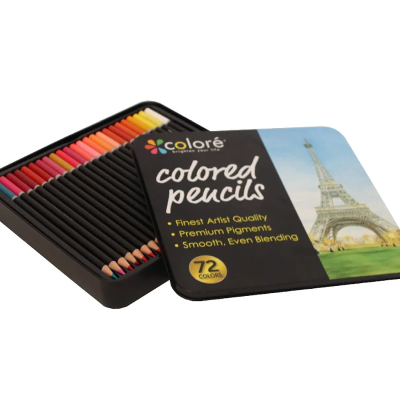 

72 Color Lead Iron Boxed Pencil Set High Quality Environmental Protection Painting Foreign Trade Stationery Set