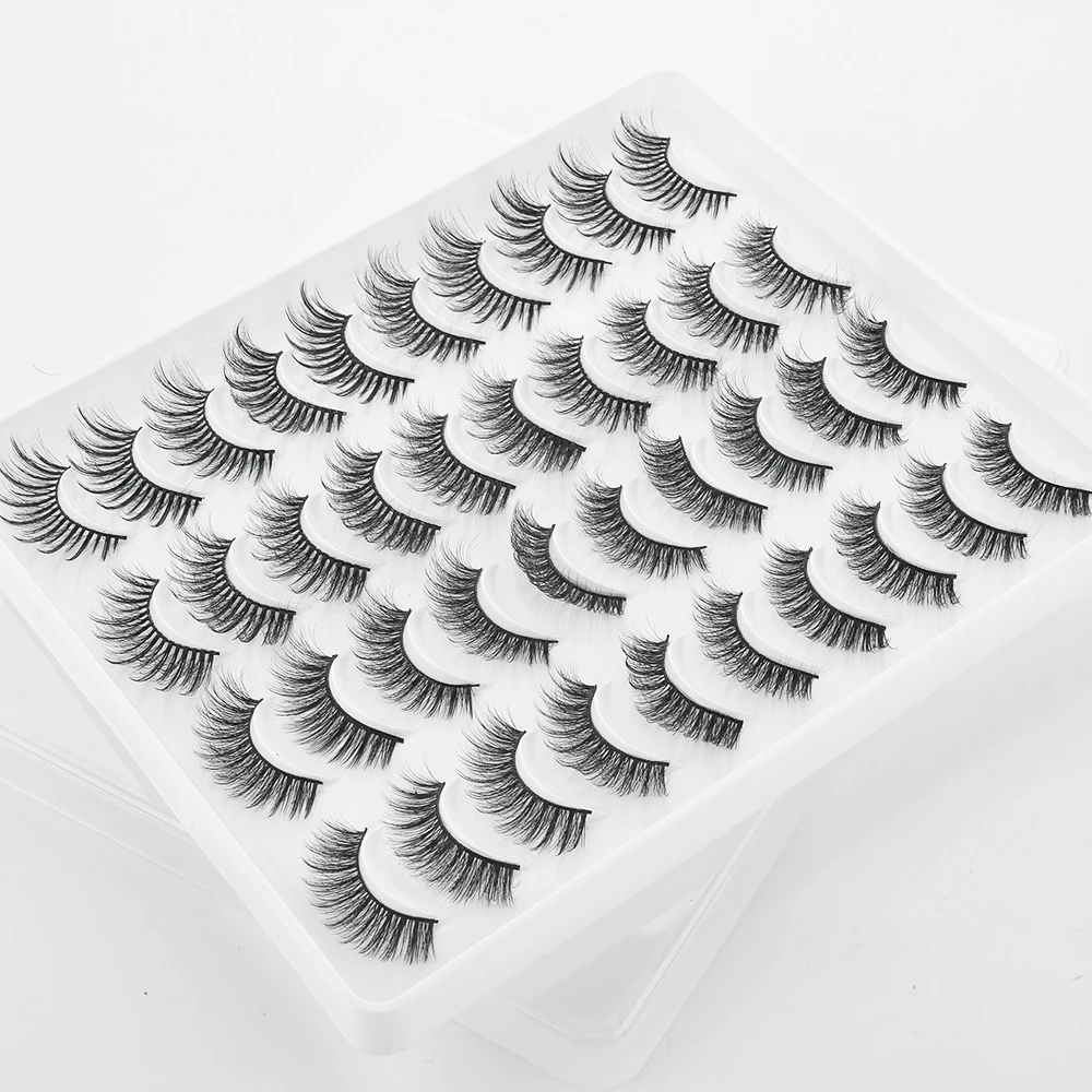 20 пар 3D Мягкие норковые накладные ресницы ручная работа пушистые длинные