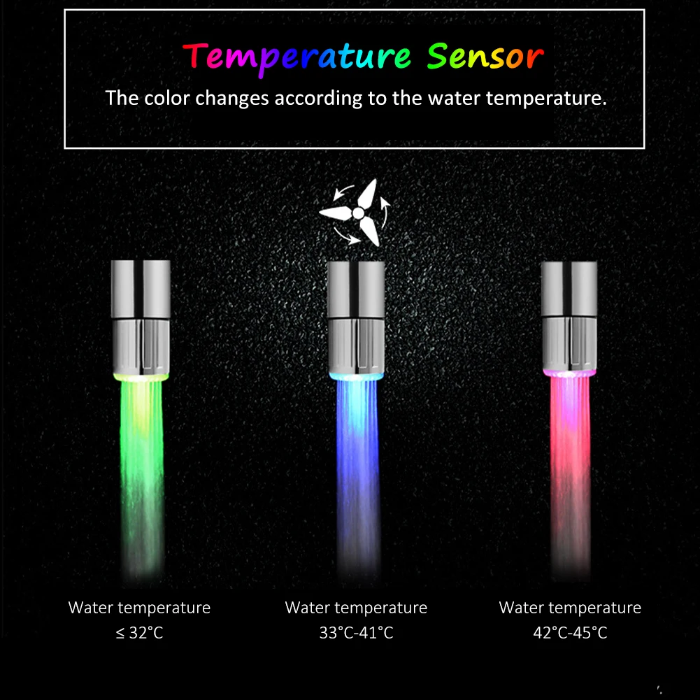 

2pcs/set ABS Hotel Kitchen Sink LED Water Faucet For Bathroom Temperature Sensor LED Luminous Faucet Tap Bathroom Facilities