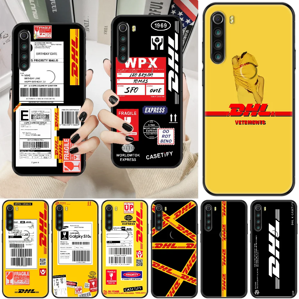 Dhl логистический чехол для телефона Xiaomi Redmi Note 7 7A 8 8T 9 9A 9S K30 Pro Ультрачерный мягкий