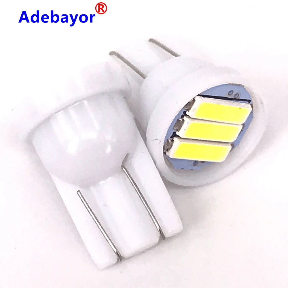 2X T10 Автомобильный светодиодный w5w 194 3 SMD 7020 t10 7014 3smd на танкетке авто светильник