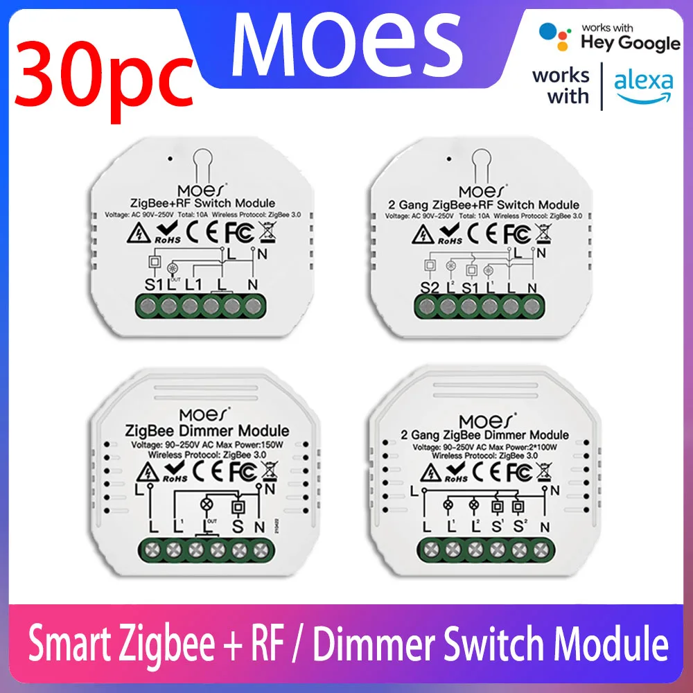 

Zigbee Tuya Smart Light Dimmer Module Moes Wifi Switch Module Smart Life Tuya Light Switch Timer Alexa Google Home Voice Control