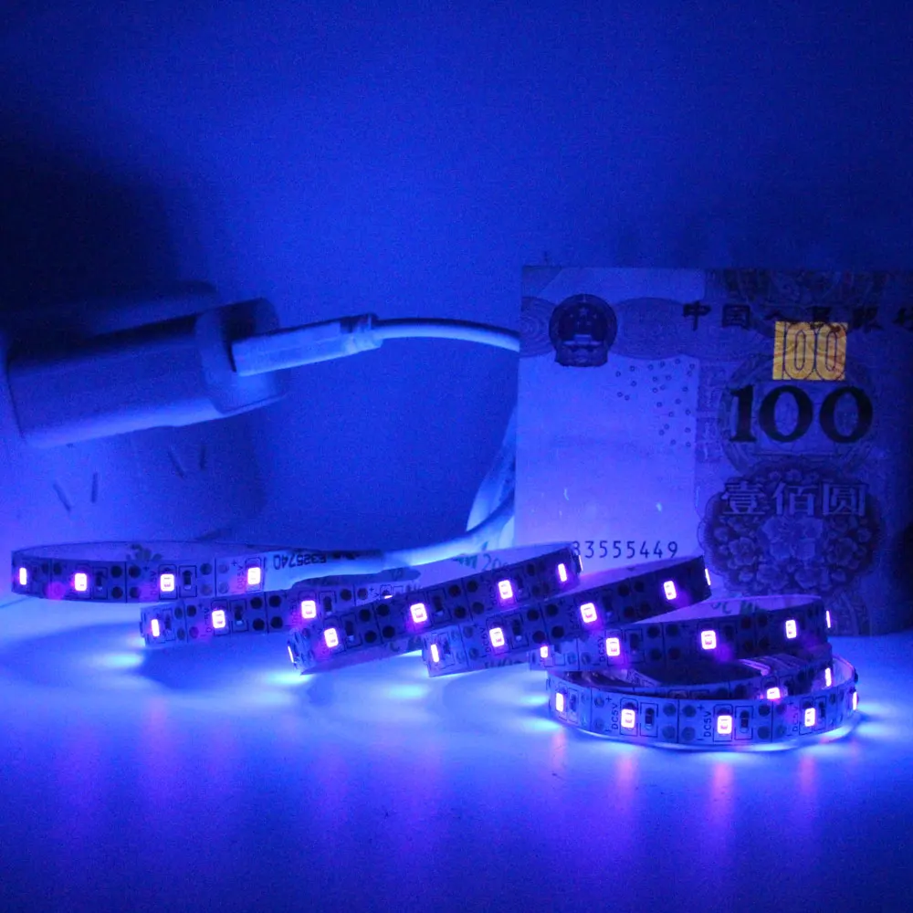 Светодиодная лента с УФ USB питание от аккумулятора 395-2835 нм