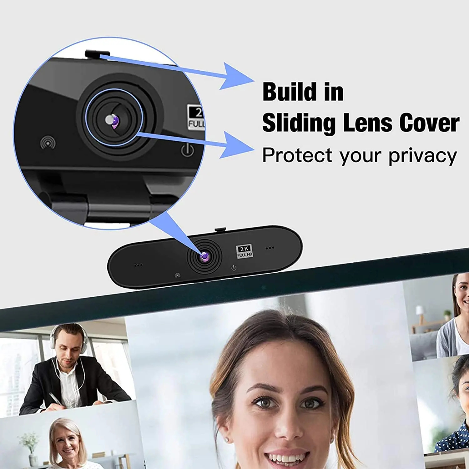 

Webcam 2K 2560x1440P Web camera Video PC Camera Live Online Teaching Mini Usb Webcam for streaming Web Camera with Microphone