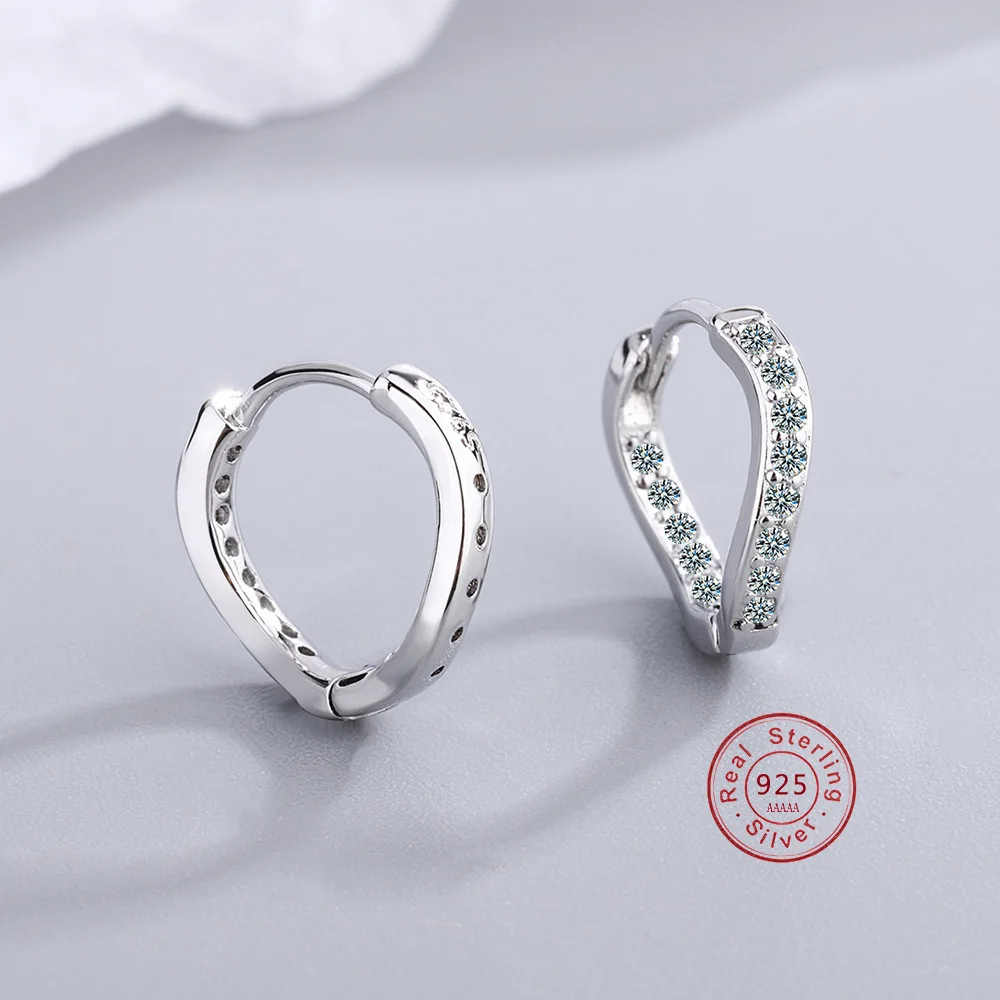 

Горячая Распродажа 100% 925 пробы Серебряная скрученная волна серьги простой темперамент Изысканный CZ сексуальная девушка ювелирные изделия ...