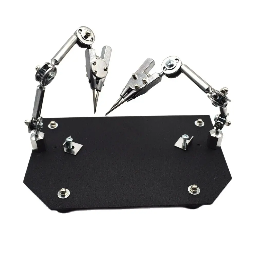 

Double Third Hand Soldering Station Jewelry Welding Clamp Welded Fixture Tweezers