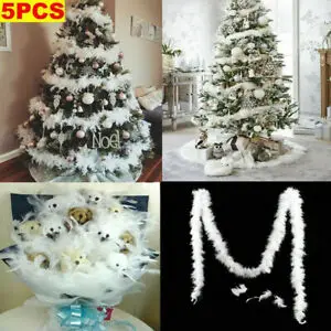 

5pcs 2m Christmas Decoration Bar Tops Ribbon Garland Christmas Tree Ornaments White Dark Green Cane Tinsel Xmas Party Supplies