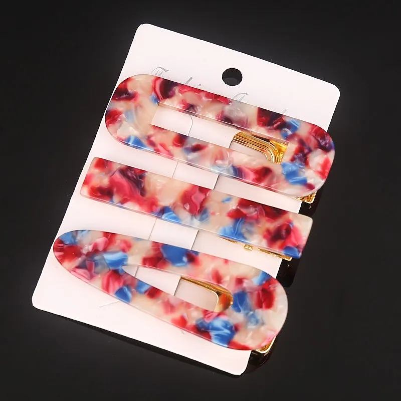 

3Pcs/Set Women Girls Fashion Acetate Geometric Hair Clips Headwear Sweet Hairpins Barrettes Hair Accessories Styling Tool