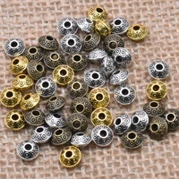 yanqi wholesale 6mm 100pcslot spacer metal beads zinc alloy antique tibetan spacer beads for jewelry making hole 2mm